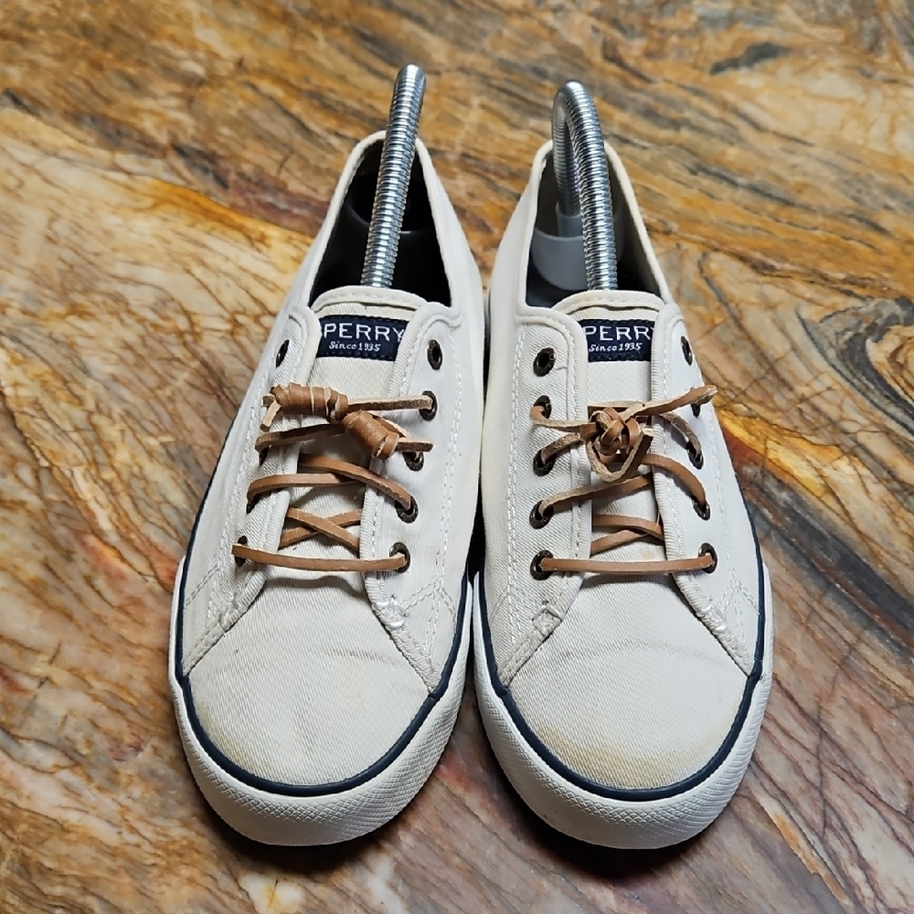 SPERRY Top-Sider Pier View White Canvas Sneakers - 8.5